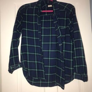 Plaid button down top